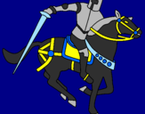 Disegno Cavaliere a cavallo IV pitturato su andrea verona 04