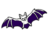 Disegno Pipistrello in volo  pitturato su ania