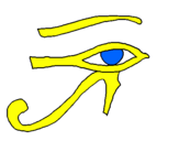 Disegno Occhio di Horus  pitturato su Cyber drago