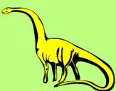 Disegno Mamenchisauro  pitturato su giulia