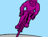 Disegno Ciclista con il berretto  pitturato su luigi