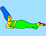 Disegno Marge pitturato su camillo e peppe