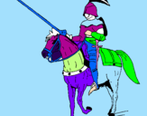 Disegno Cavallerizzo a cavallo  pitturato su giovanni