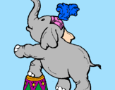 Disegno Elefante  pitturato su DEDE