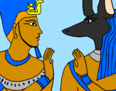 Disegno Ramses e Anubis pitturato su FILO
