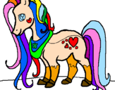Disegno Pony pitturato su anónimo