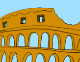 Disegno Colosseo pitturato su sofia stentella