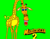 Disegno Madagascar 2 Melman pitturato su titti   anna   anna