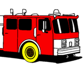 Disegno Camion dei pompieri pitturato su giovanni