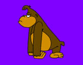 Disegno Scimmietta arrabbiata  pitturato su gaia