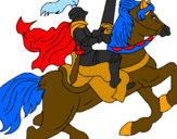 Disegno Cavaliere a cavallo pitturato su  ti dichiaro guerra