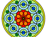 Disegno Mandala 35 pitturato su Rosone