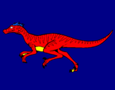 Disegno Velociraptor  pitturato su jacopo