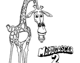 Disegno Madagascar 2 Melman pitturato su francesca