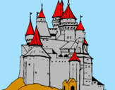Disegno Castello medievale  pitturato su danilolo