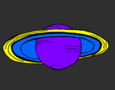 Disegno Saturno pitturato su marc