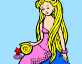 Disegno Sirena con la conchiglia  pitturato su lauren13579