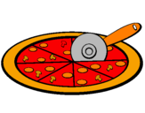 Disegno Pizza pitturato su MARTY
