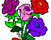 Disegno Mazzo di rose  pitturato su giada