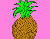 Disegno ananas  pitturato su sara