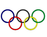 Disegno Anelli dei giochi olimpici  pitturato su icerchi
