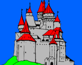 Disegno Castello medievale  pitturato su FRANCI 3
