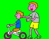 Disegno Triciclo pitturato su mamm