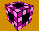 Disegno Cubo di Rubik pitturato su Veronica