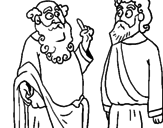 Disegno Socrate e Platone pitturato su maxi
