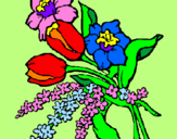 Disegno Mazzo di fiori pitturato su AURORA