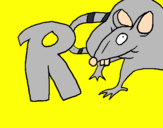 Disegno Ratto pitturato su brunella  e aurora
