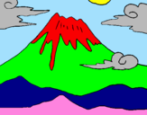 Disegno Monte Fuji pitturato su paoloo