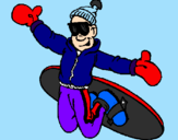 Disegno Salto con lo snowboard pitturato su Daniele