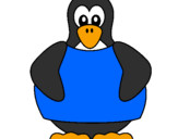 Disegno Pinguino pitturato su Salvatore  Emanuele