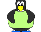 Disegno Pinguino pitturato su pippo