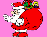 Disegno Babbo Natale e il suo sacco di regali  pitturato su sommese loriana