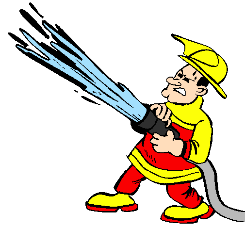 Pompiere con idrante 