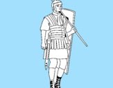 Disegno Soldato romano  pitturato su °lçC BG