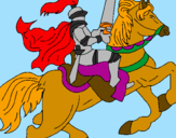 Disegno Cavaliere a cavallo pitturato su DAVIDIX