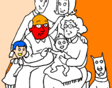 Disegno Famiglia pitturato su aurora e hhjl-ò