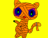Disegno Mummia gatto scaraboechio pitturato su gabriel