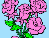 Disegno Mazzo di rose  pitturato su DESIREE
