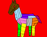 Disegno Cavallo di Troia pitturato su adri primo