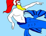 Disegno Poseidone pitturato su igna