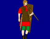 Disegno Soldato romano  pitturato su Ettore