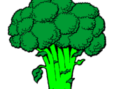 Disegno Broccoli  pitturato su riccardo