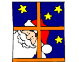 Disegno Babbo Natale pitturato su alice  e  marko   albana