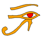 Disegno Occhio di Horus  pitturato su filippa