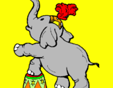 Disegno Elefante  pitturato su  GOCINELLA FATTA DA LUANA
