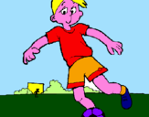 Disegno Giocare a calcio pitturato su Bimbo calciatore